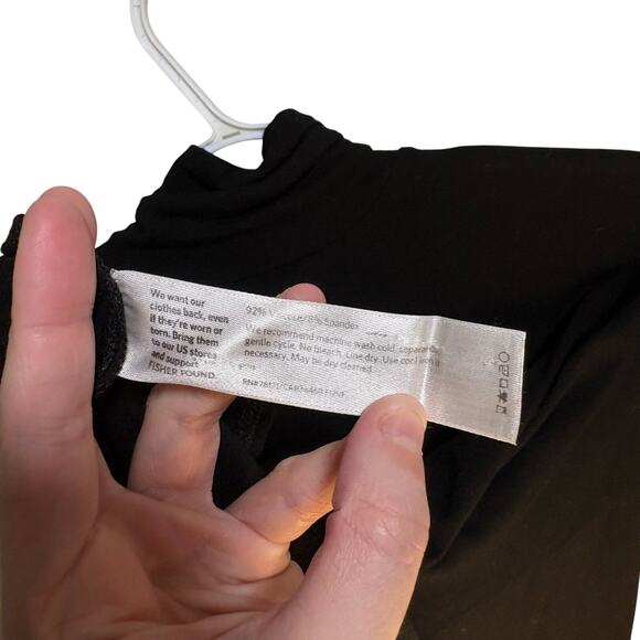 Eileen Fisher Black Turtleneck Long Sleeve Jersey Knit High Low Hem Oversized - Picture 6 of 6